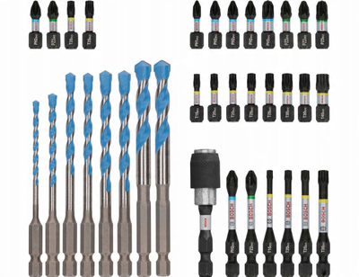 Set bitash dhe stërvitjesh Bosch Professional 2608521U82, HEX-9 Multi Construction, me kuti plastike