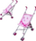 Karrocë lodër për kuklla Metal Swede Stroller, metalike, palosëse, rozë