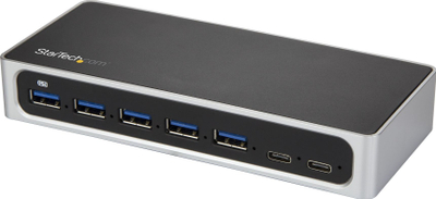 Hub USB StarTech 7 porta, USB C, karikim i shpejtë, argjendtë e zezë