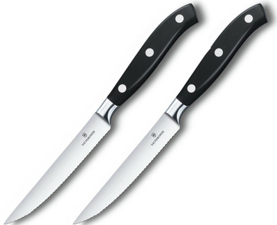 Thika për biftek Victorinox, set dy pjesë, të zeza
