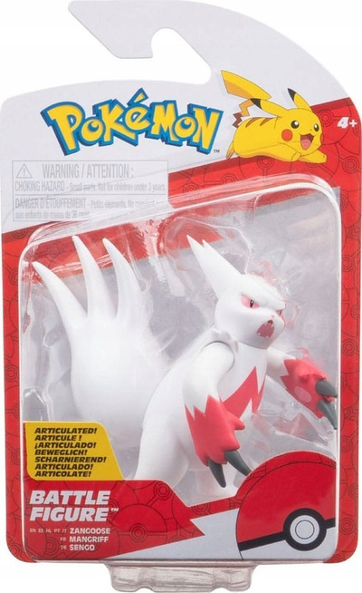 Figurë lojrash Pokémon Zangoose, 3\", për beteja, shumëngjyrëshe