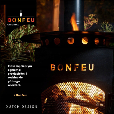 Камин за двор BonFeu BonCarré 3503R, челик Corten, со скара, боја 'рѓа