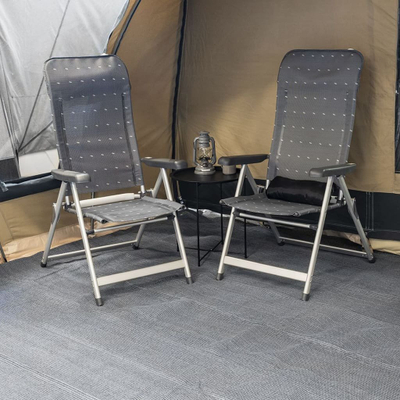 Tapet tende për kamping 600 x 250 cm, për përdorim të jashtëm, blu me të bardhë