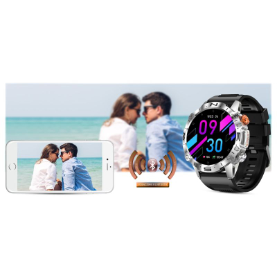 Ora e zgjuar Mski Gravity GT20 4, ekran 1.43\" AMOLED, Bluetooth Call, argjendt me rrip portokalli