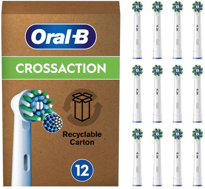 Koka furçe elektrike Oral B Cross Action, set me 12 copa, të bardha
