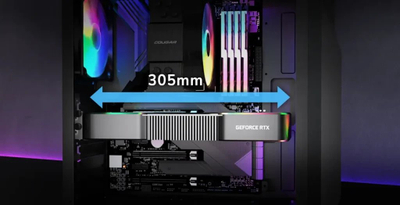 Kuti PC Cougar MX110 RGB Mid Tower, ATX mATX Mini ITX, panel xhami i kalit, e zezë
