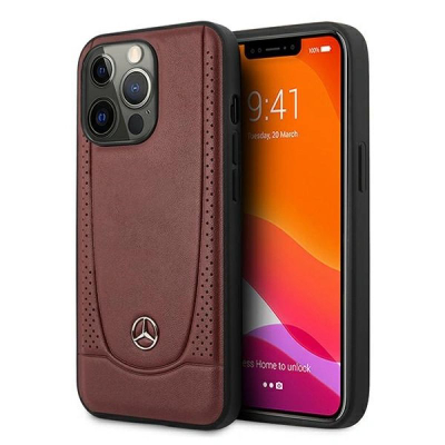 Kuti telefoni Mercedes-Benz AMG Petronas Urban, lëkurë e zezë me të kuqe, për iPhone 13