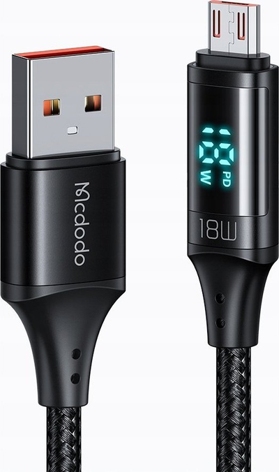 Kabllo USB në Micro USB Mcdodo CA-1070, 3A, 1.2m, e zezë