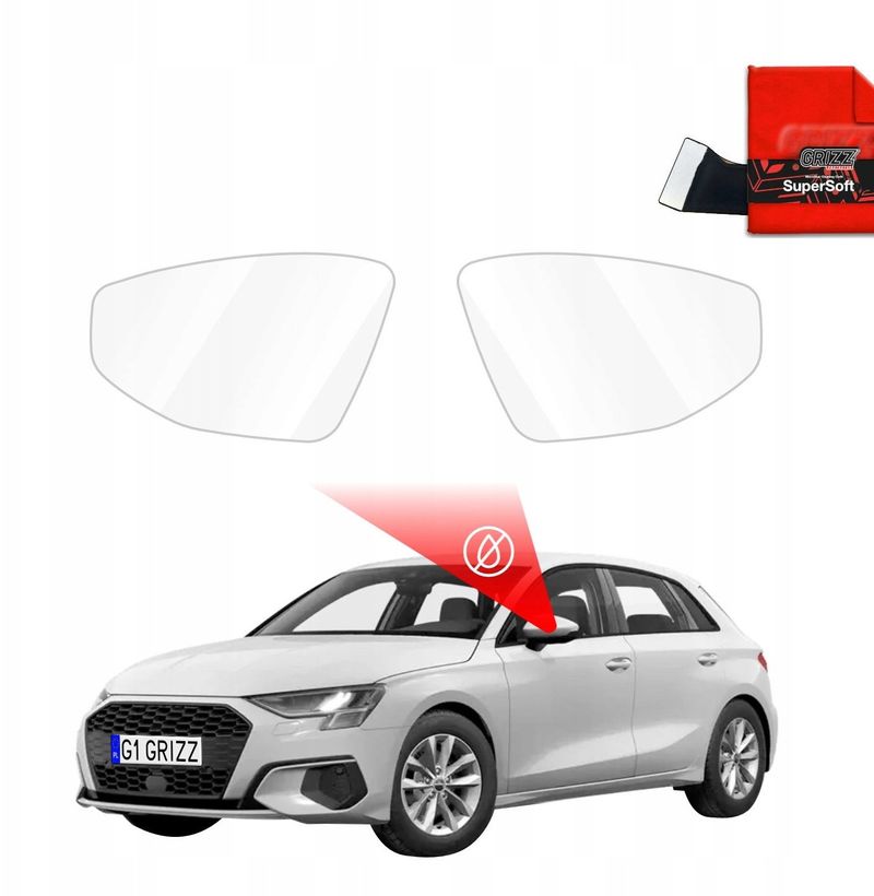 Folie mbrojtëse pasqyre Audi A3 8Y, kundër shiut, set 2 copë, transparente