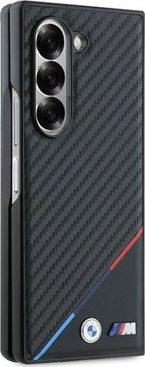 Këllëf telefoni BMW Carbon Tricolour MagSafe për Samsung Galaxy Z Fold6, material karboni, mbrojtje e fortë, i zi