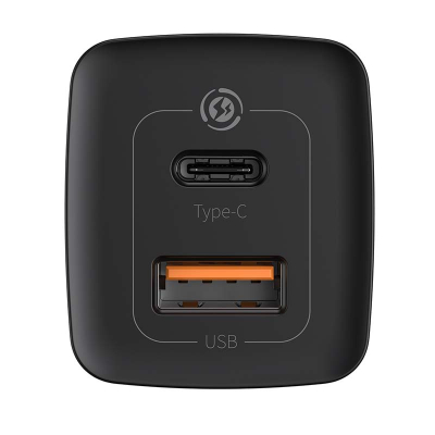 Karikues muri Baseus GaN2 Lite, 65W, 1x USB-C 1x USB-A, i zi