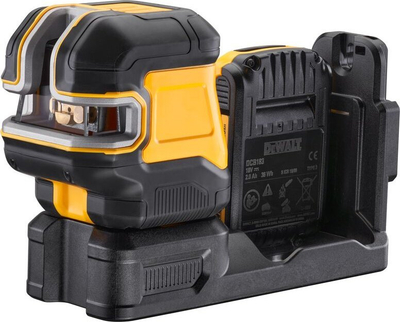 Nivel lazer kryq DeWalt DCE825D1G18-QW, 18V 2Ah, me bateri dhe karikues, i verdhë