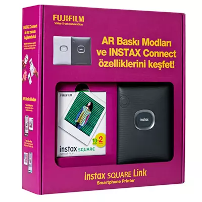 Set Fujifilm Instax SQ Link, i gjelbër i errët (printer, 20 filma)
