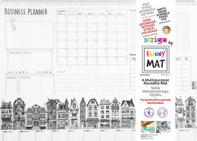 Tapet planifikues Funny Mat My Desk Business Planner, i ripërdorshëm, 48x33.5cm, i bardhë