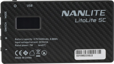 Dritë portabël LED Nanlite LitoLite 5C, RGBWW, bateri 2400mAh, e zezë