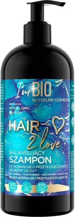 Shampo flokësh Eveline Cosmetics I’m Bio Hair 2 Love, balancuese, për flokë normalë gjer në të yndyrshëm