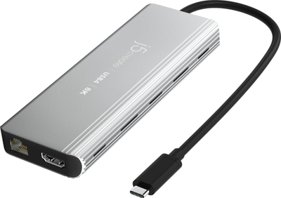Hub USB4 J5create JCD403, multiport 8K, PD 100W, gri