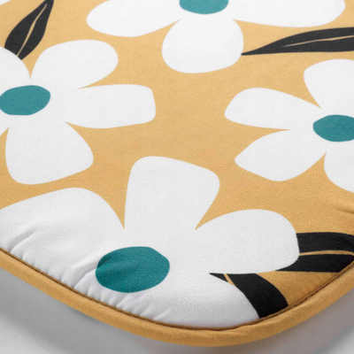 Set jastëkësh karrigje D.D'INTERIEUR Darcy, 4 copa, 38x38 cm, të verdhë me lule