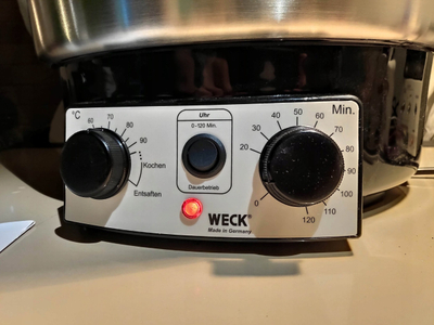 Dispenser për pije të nxehta Weck, çelik inox, i zi
