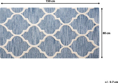 Tapet leshi oriental, 80 x 150 cm, model maroken, blu