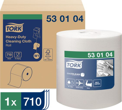 Lecka industriale Tork për shumë punë, 1 shtresë, për pisllëqe të rënda, e bardhë