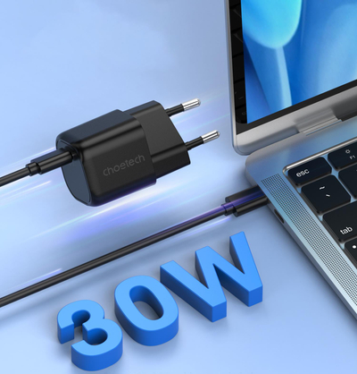 Karikues murale Choetech PD5007 GaN, USB C PD 30W, i zi
