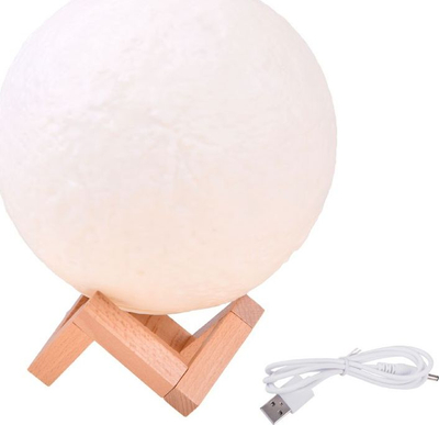 Llampë nate JK Moon Light 3D, 18cm, USB, e bardhë