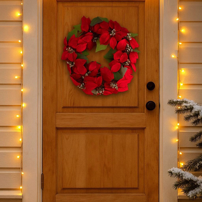 Kurorë Krishtlindjesh Christmas Poisentia, 45cm, shumëngjyrëshe
