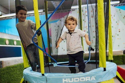Trampolinë për fëmijë Hudora, 140cm, jeshile (65611)