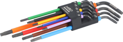 Сет торкс клучеви Bahco C1997TORX/9P, 9 парчиња, долги, повеќебојни
