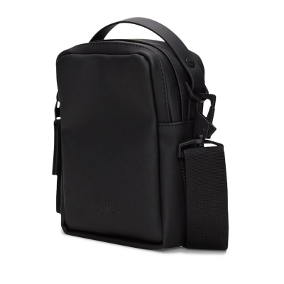 Çantë crossbody Rains Reporter Bag, e papërshkueshme nga uji, me rrip që rregullohet, e zezë