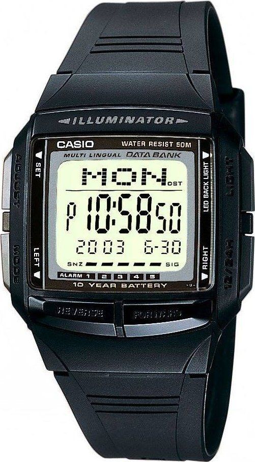Orë dore Casio Vintage DB-36-1AVDF, digjitale, rezistente ndaj ujit, e zezë