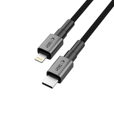 Kabllo karikimi Tech-Protect Ultraboost DNA, USB-C në Lightning, 200cm PD 27W 3A, gri e errët