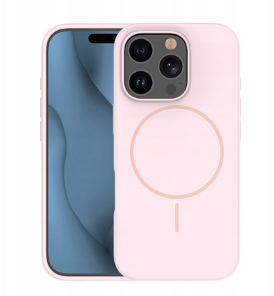 Mbulesë telefoni OEM Silicone Thin Mag, për iPhone 15 Pro 6.1", MagSafe, rozë e çelët