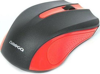 Maus Omega OM-05G, wireless, USB, i zi dhe i kuq