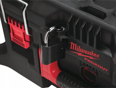 Kuti veglash Milwaukee Packout, metalike me rrota, IP65, e zezë