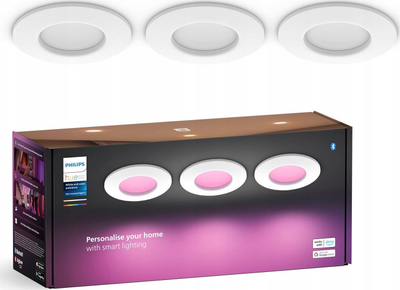 Panel tavani Philips Hue Slim Flush Mount 929003712102, 24.9W, 16 milion ngjyra, i bardhë