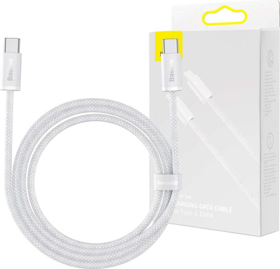 Kabllo karikimi Baseus Dynamic Series, Type C në Type C, 100W, e bardhë
