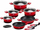 Set tenxheresh dhe tiganësh Zilner Emerald Noir ZL-8520, 15 pjesë, me veshje graniti, jeshile e errët