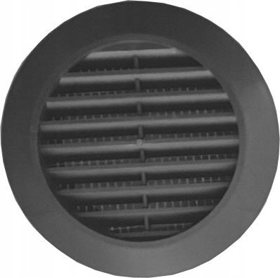 Grilë ventilimi rrethore plastike, fi 70mm, për mobilje, grafit