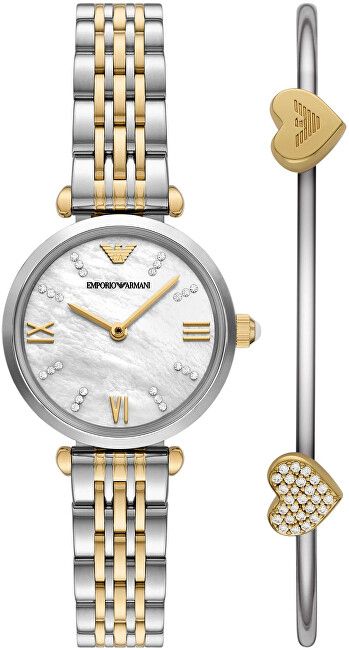 Set për femra Emporio Armani SET AR80078SET, orë dore + byzylyk