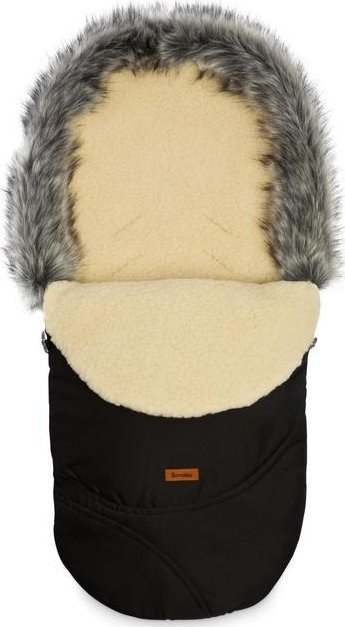 Qese gjumi për karrocë Sensillo Eskimo, 100x46 cm, lesh, e zezë