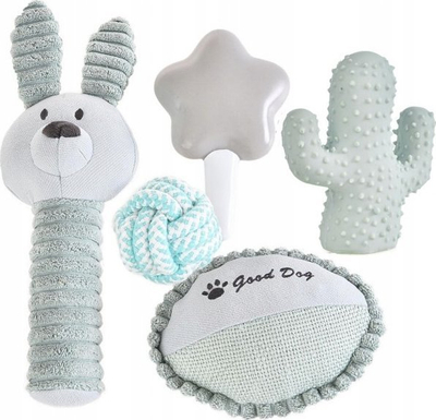 Set lodrash Barry King Gift 5in1 për qen, 5 copë, gri blu