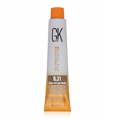 Bojë flokësh Gk Hair Global Keratin 813, krem permanente, 100ml, bjonde e çelët golden ash