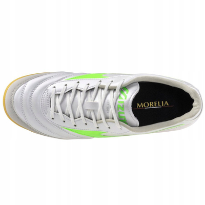 Këpucë futbolli për sallë Mizuno Morelia Sala Pro IN M Q1GA251337, shollë gome, të bardha