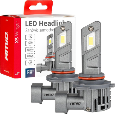 Llamba LED për makinë AMIO X5 Winger HB3, 6000K, Canbus, e bardhë