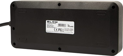 Prizë zgjatuese Blow PS-620, 6 dalje, 3x USB 1x USB-C, 2 m, e zezë