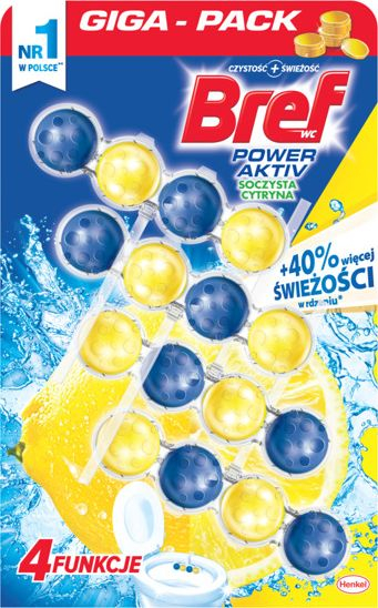 Varëse WC Bref Power Aktiv, limon, 4x50g