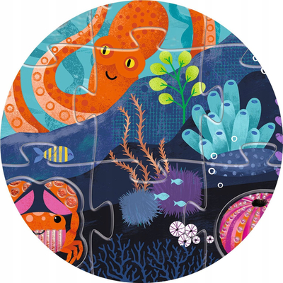 Puzzle taktil Djeco Tactilo Sea, 32 pjesë, me tekstura, shumëngjyrësh