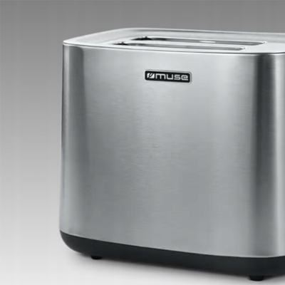 Toaster Muse inox, 2 feta, çelik, ngjyrë argjendtë